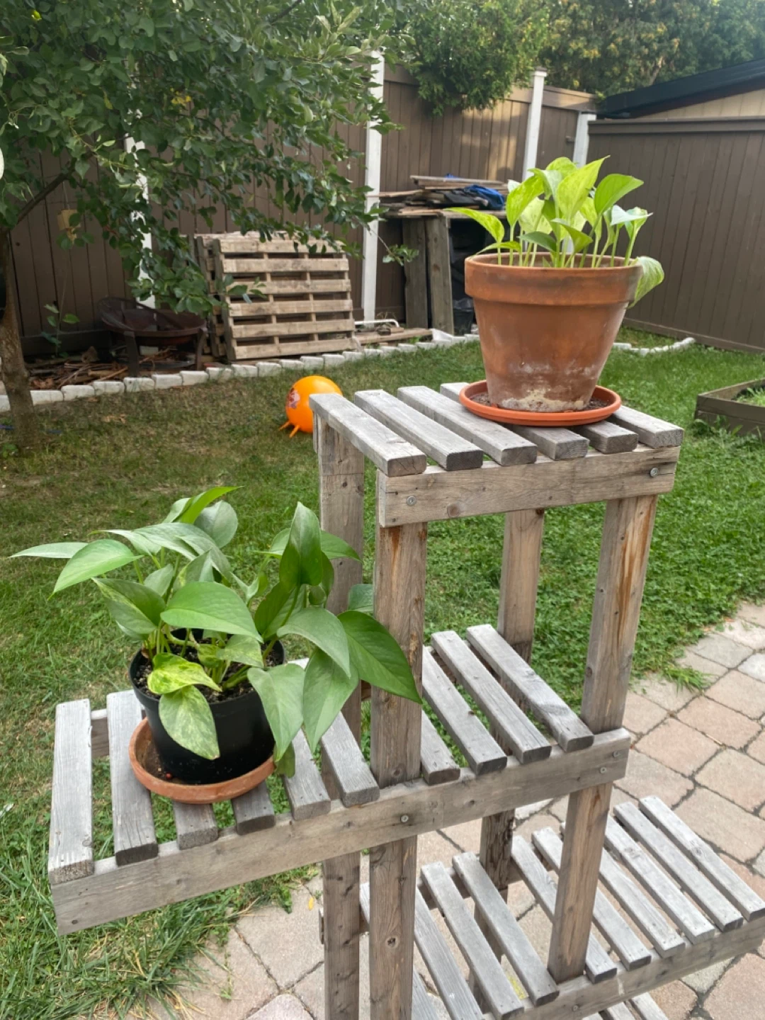 Rustic multi-tier wooden plant stand - photo 2