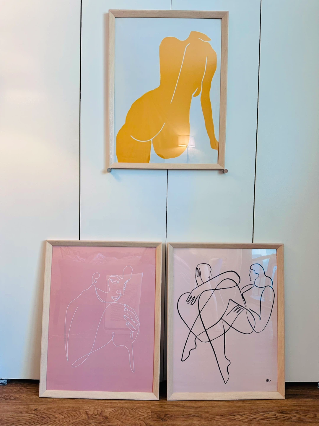 Frame with Art Prints x3