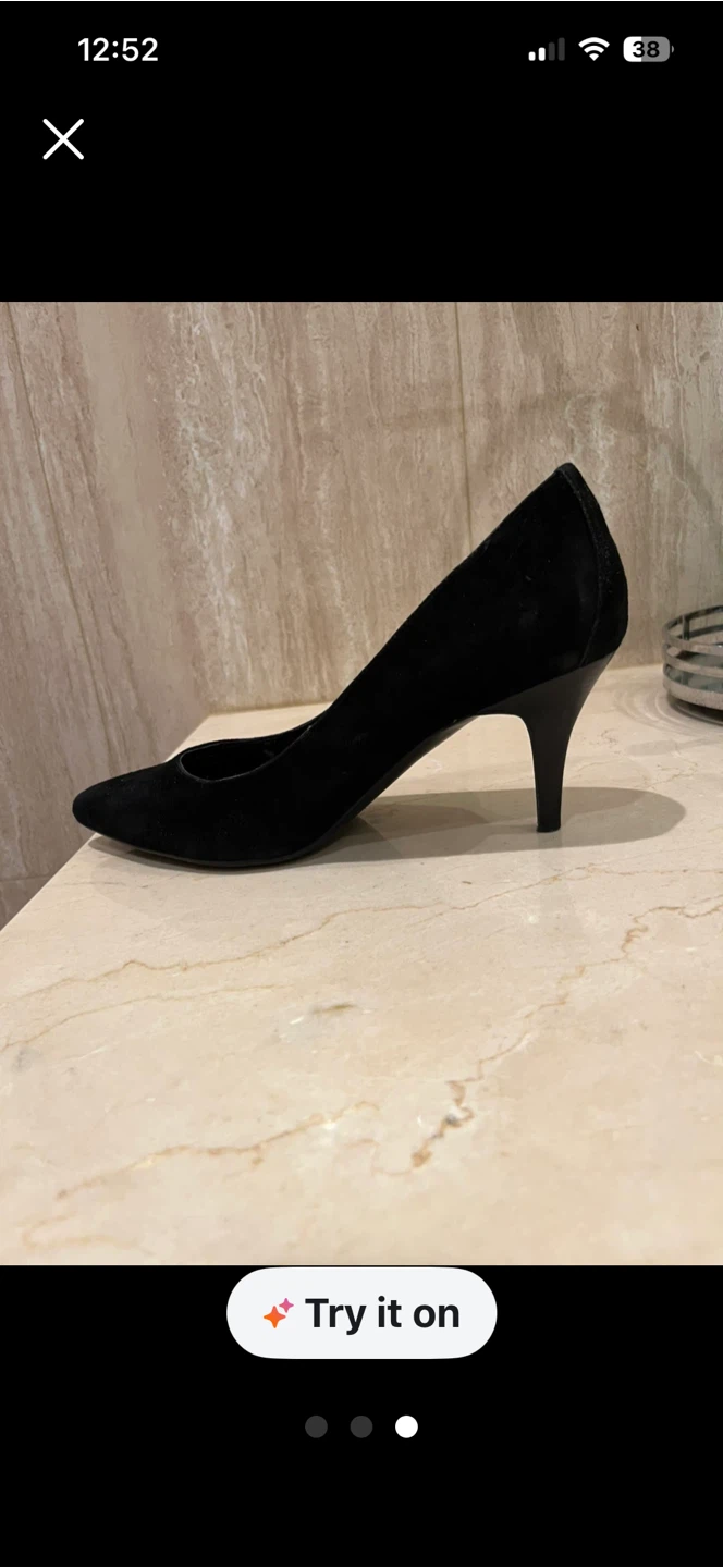 Calvin Klein black suede pointed toe pumps