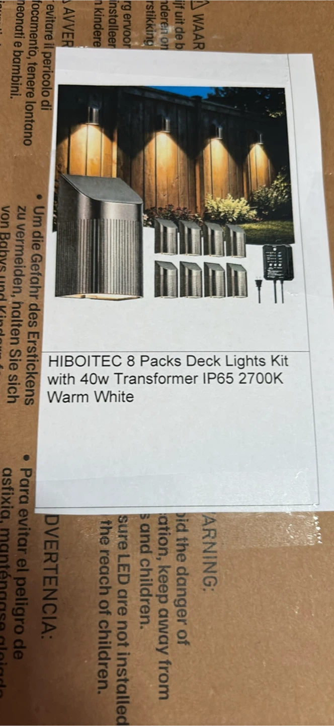 HIBOITEC 8 Pack Deck Lights Kit with 40W Transformer