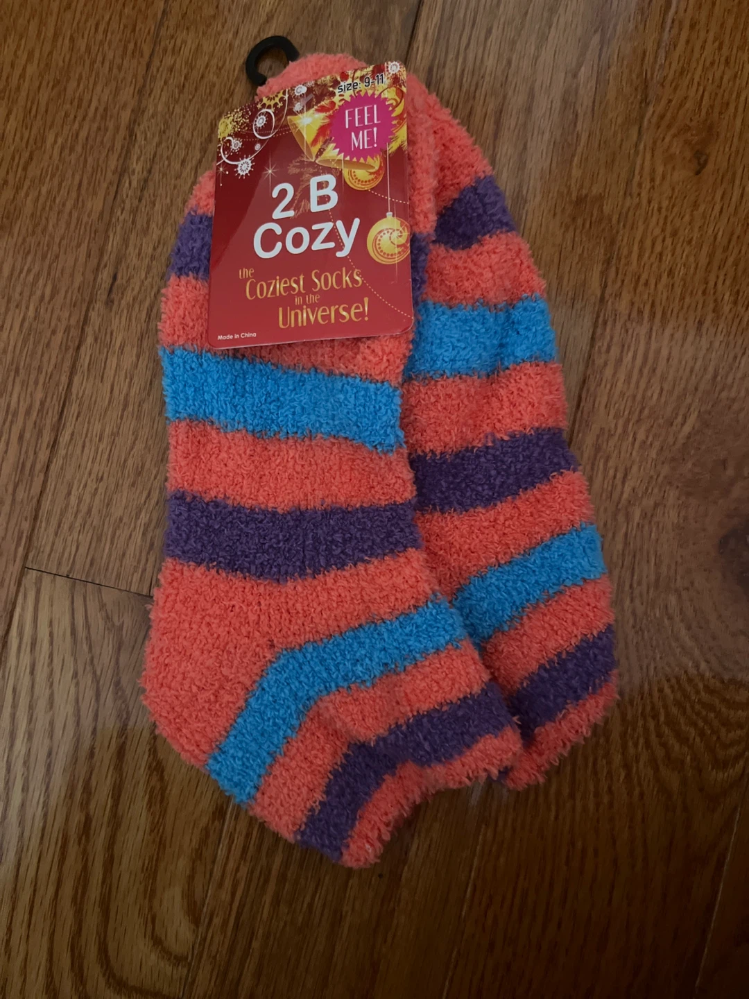 Orange Cozy Socks Size 9-11