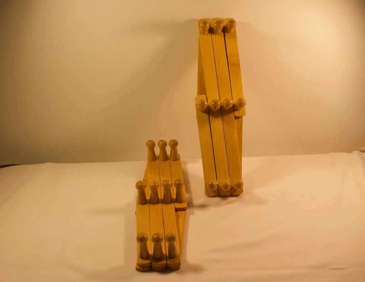Light wood accordion wall rack set of two