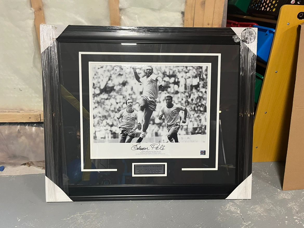 Framed Pele Autographed Photo