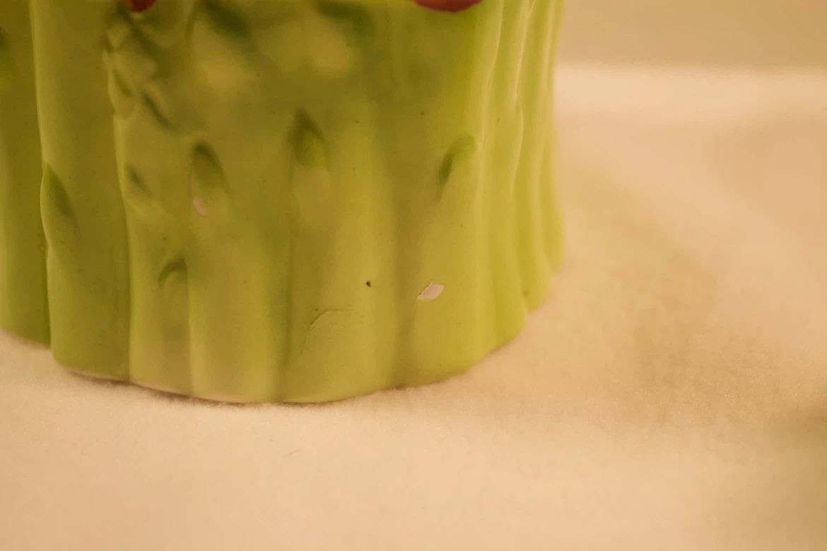 Vintage Asparagus Ceramic Pitcher with Lid - photo 4