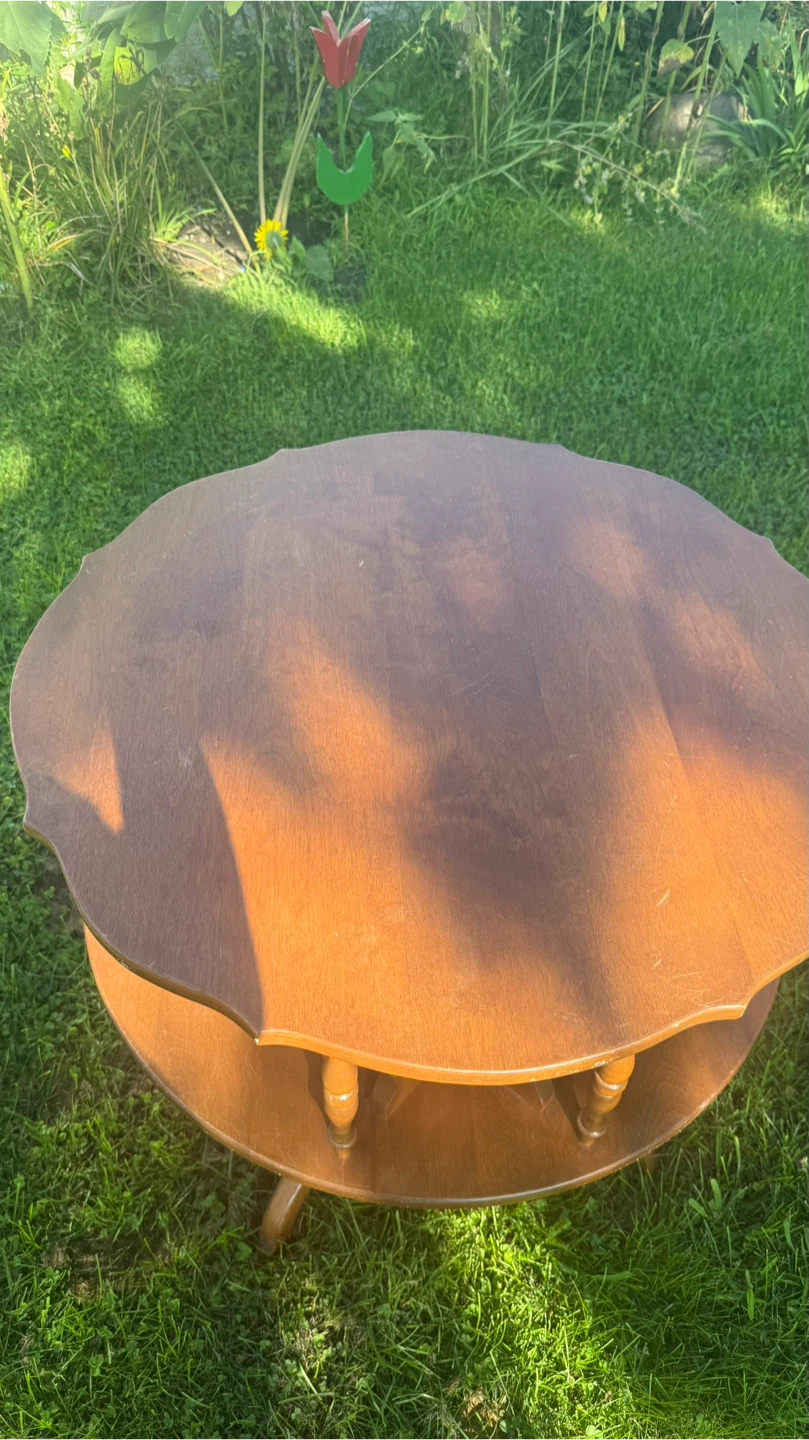Vintage Rotating Wood Drum Table - photo 3