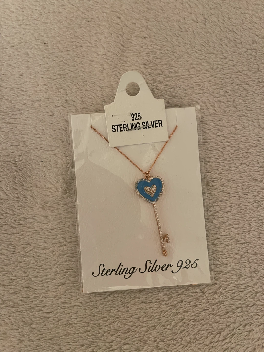 sterling silver heart key necklace
