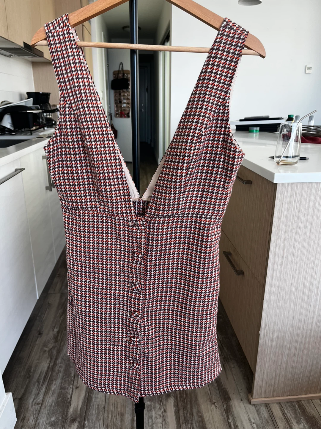 Houndstooth Pinafore Dress