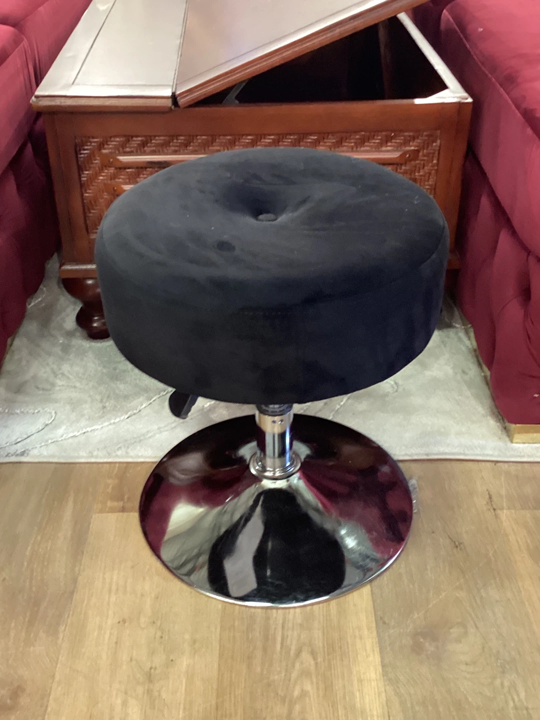 Black Velvet Stool