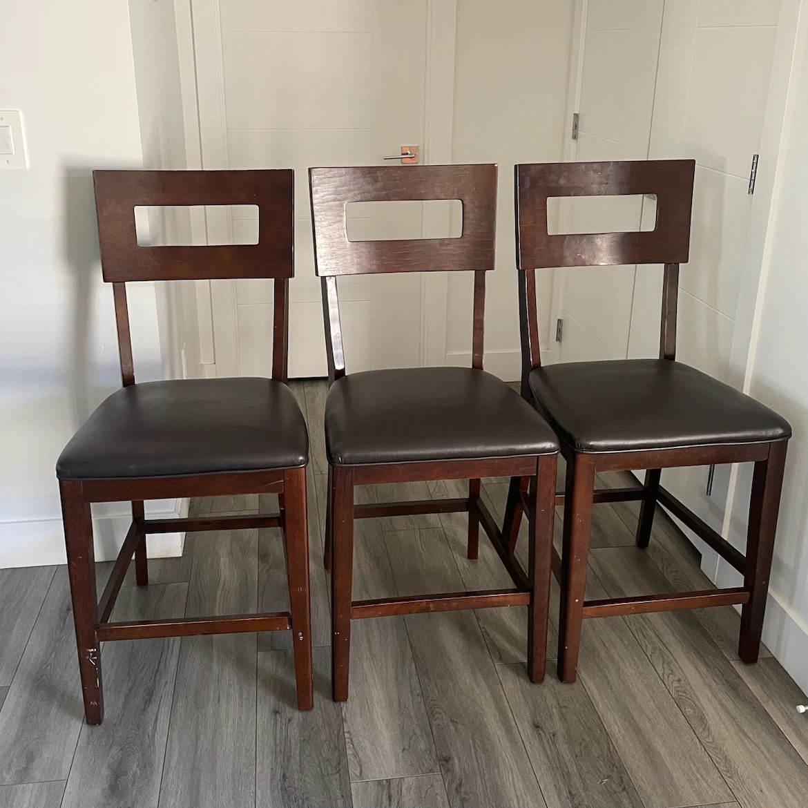 3 Leather Bar Chairs