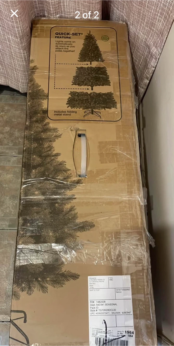 GlucksteinHome Pre-Lit Willow Glitter Tree 7 ft - photo 2