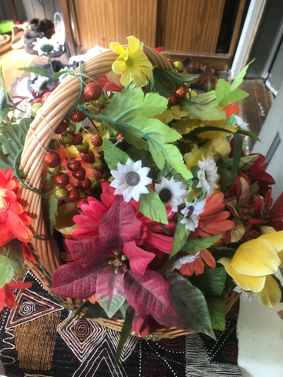 Artificial Floral Arrangement in Basket