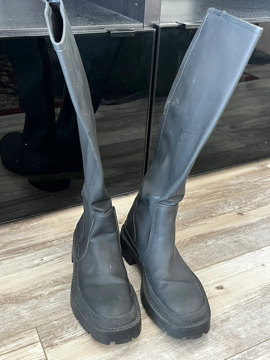 ZARA Black Tall Boots - Size 38 (7)