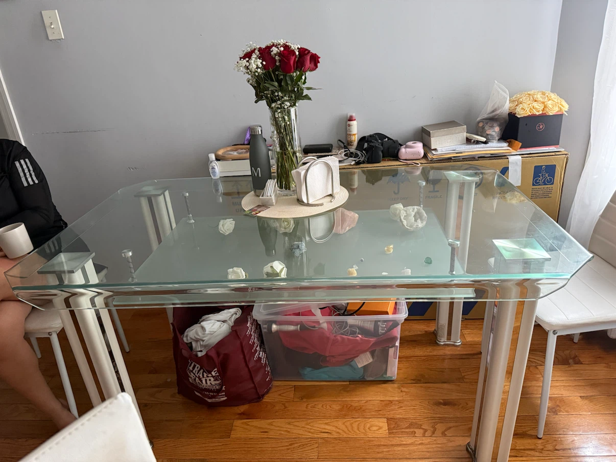 Modern Rectangular Glass Dining Table