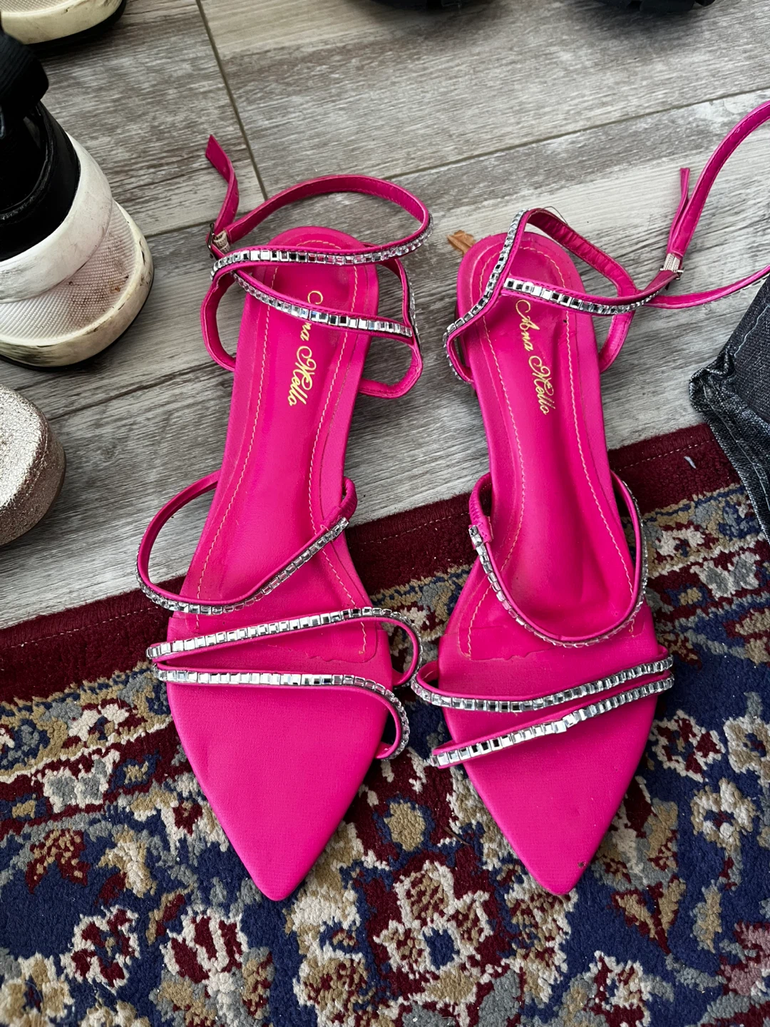 Ana Milena Pink Rhinestone Sandals