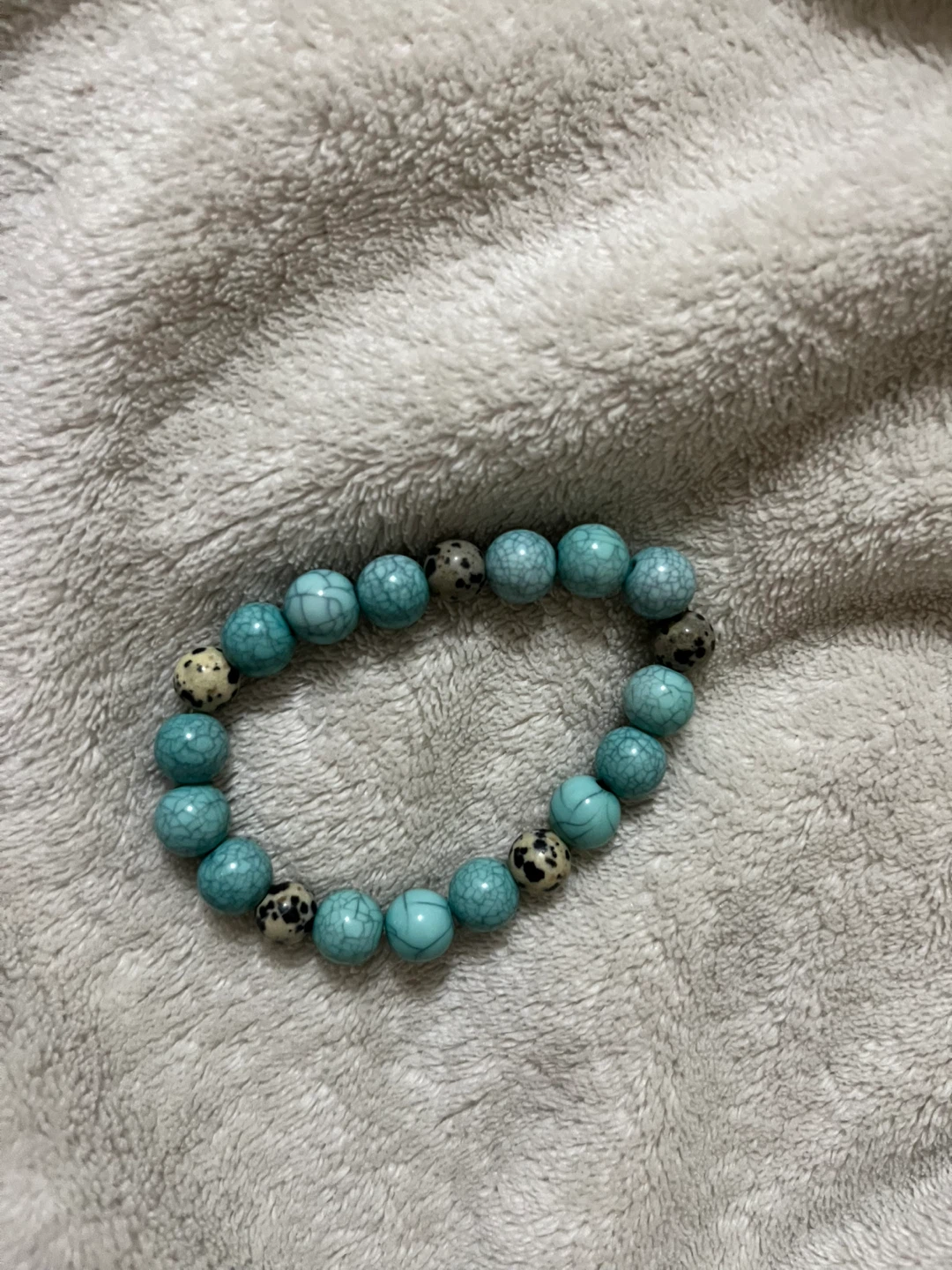 Turquoise and Dalmatian Jasper Beaded Bracelet