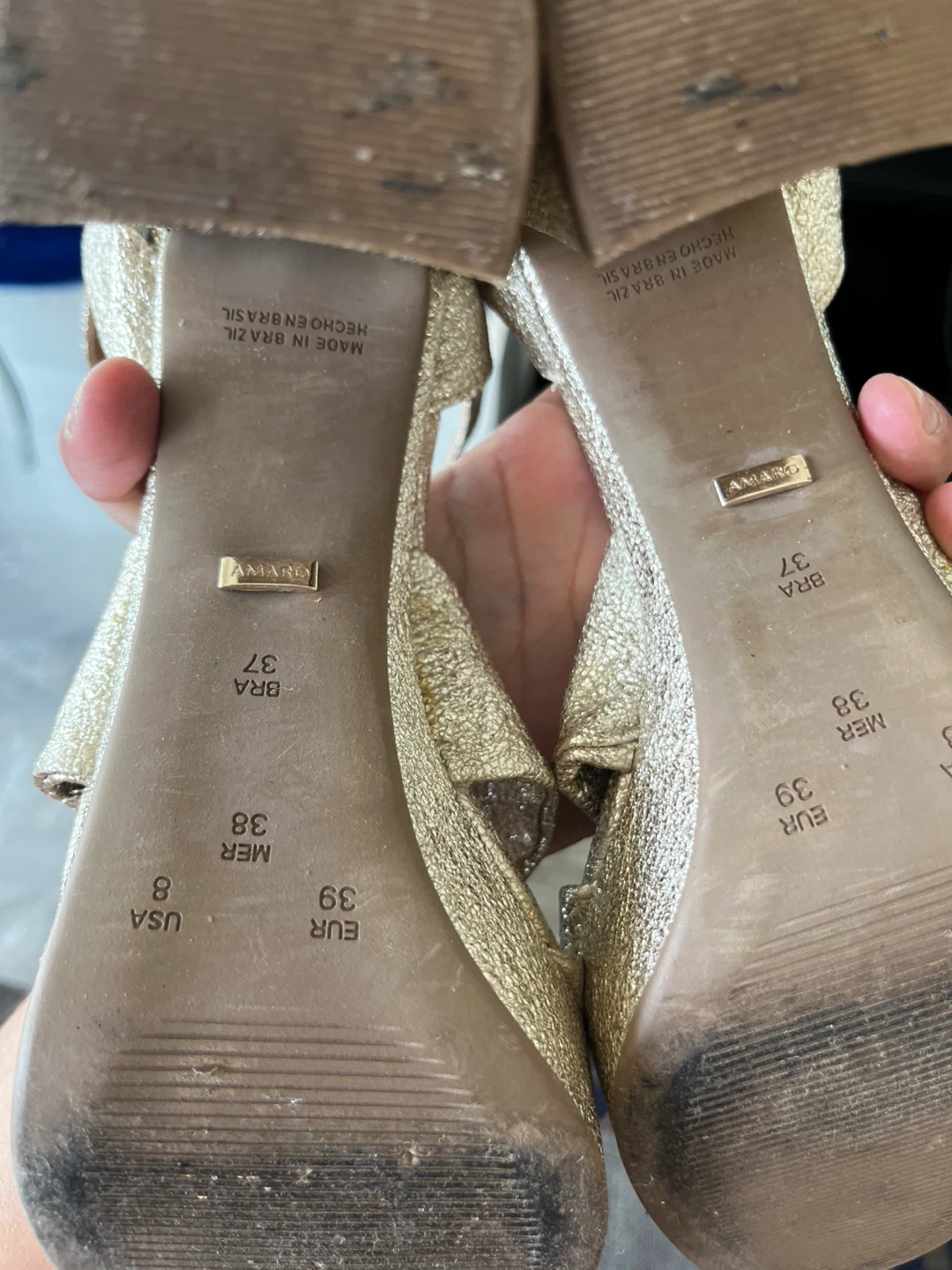 AMARO Gold Glitter Platform Heels - photo 4