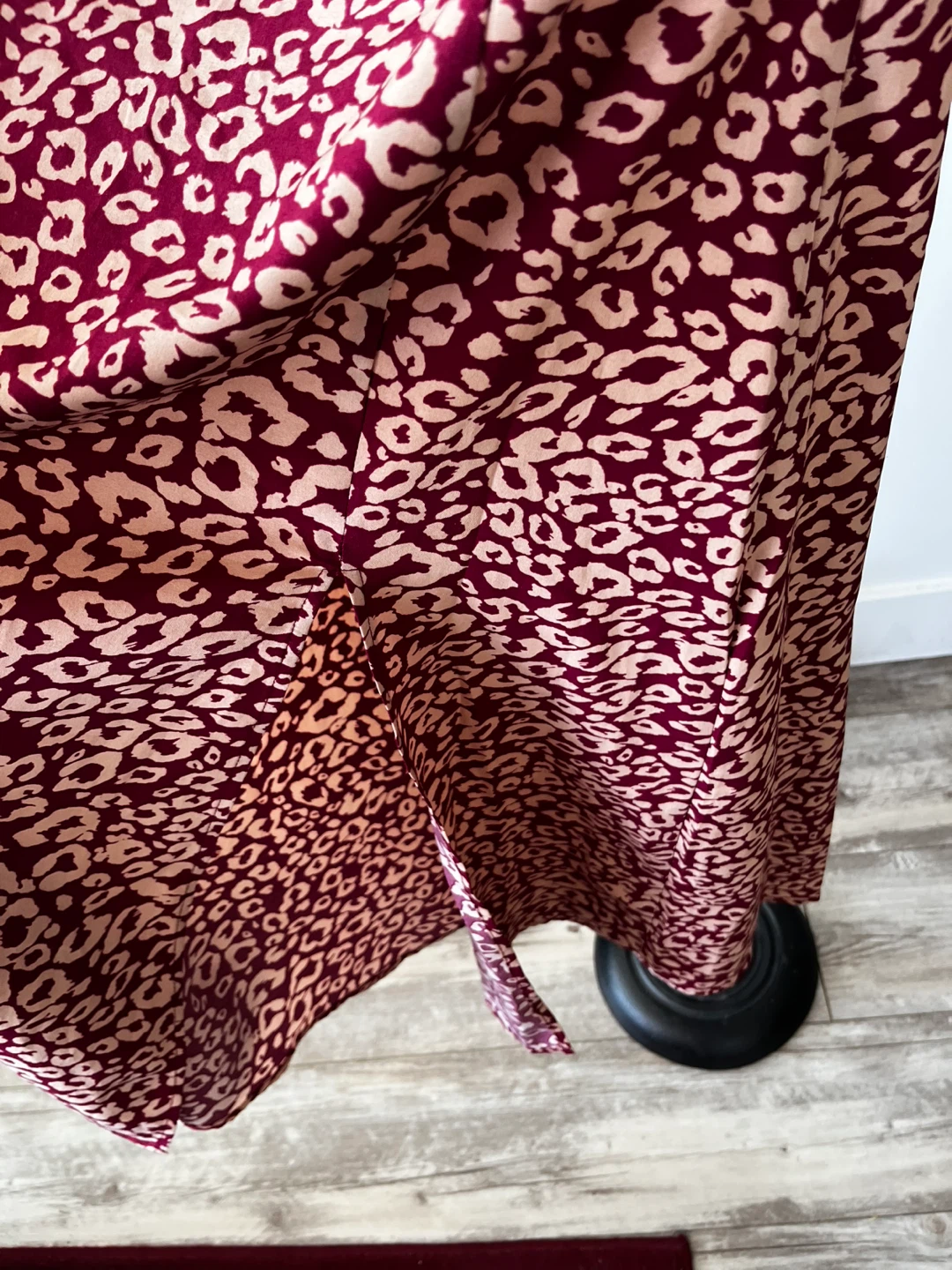 Burgundy Leopard Print Midi Skirt - photo 2
