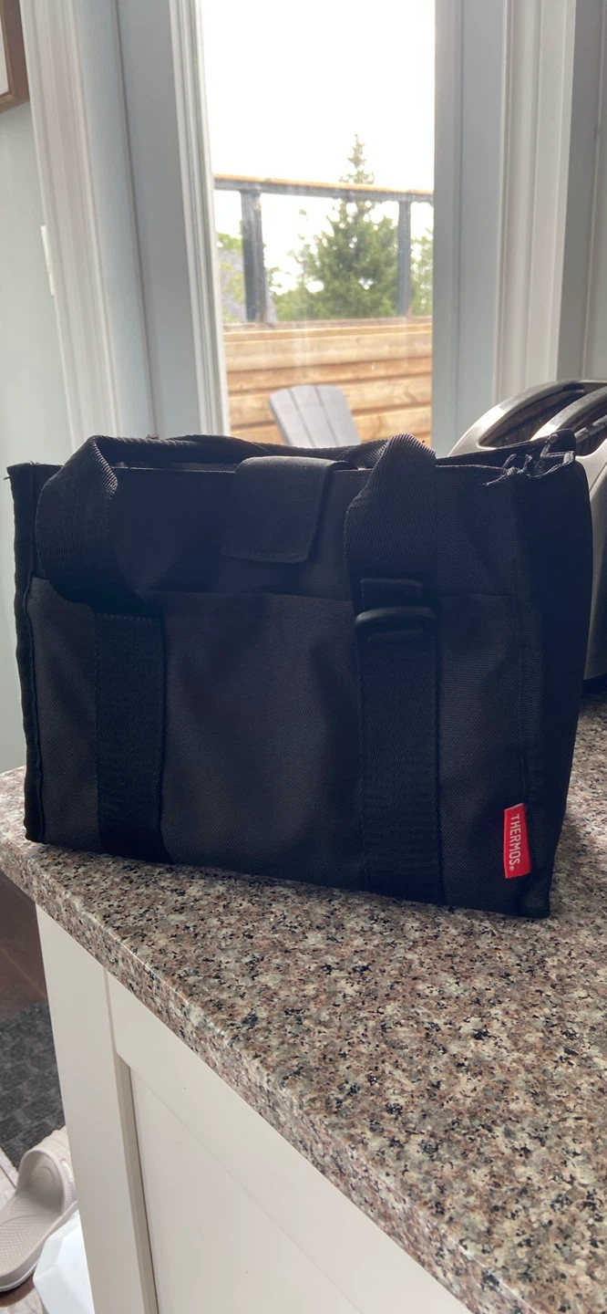 Black Thermos Insulated Lunch Bag