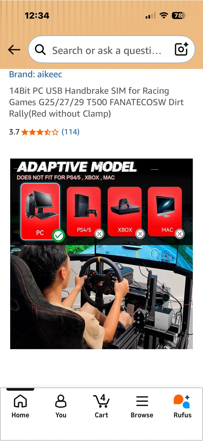 AIKEEPC 14Bit PC USB Handbrake SIM for Racing Games - photo 4