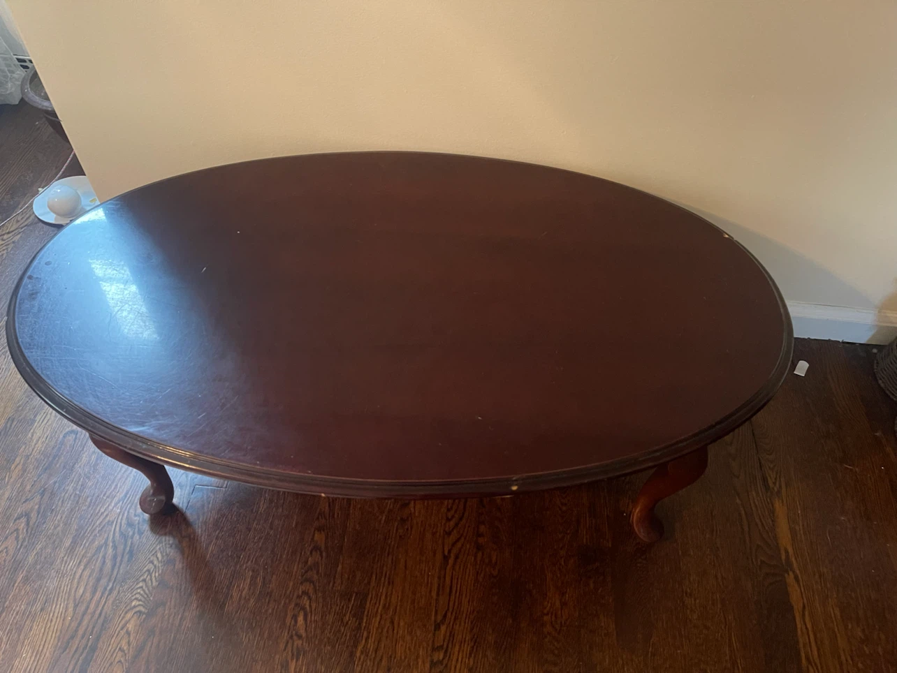 Dark Brown Oval Coffee Table