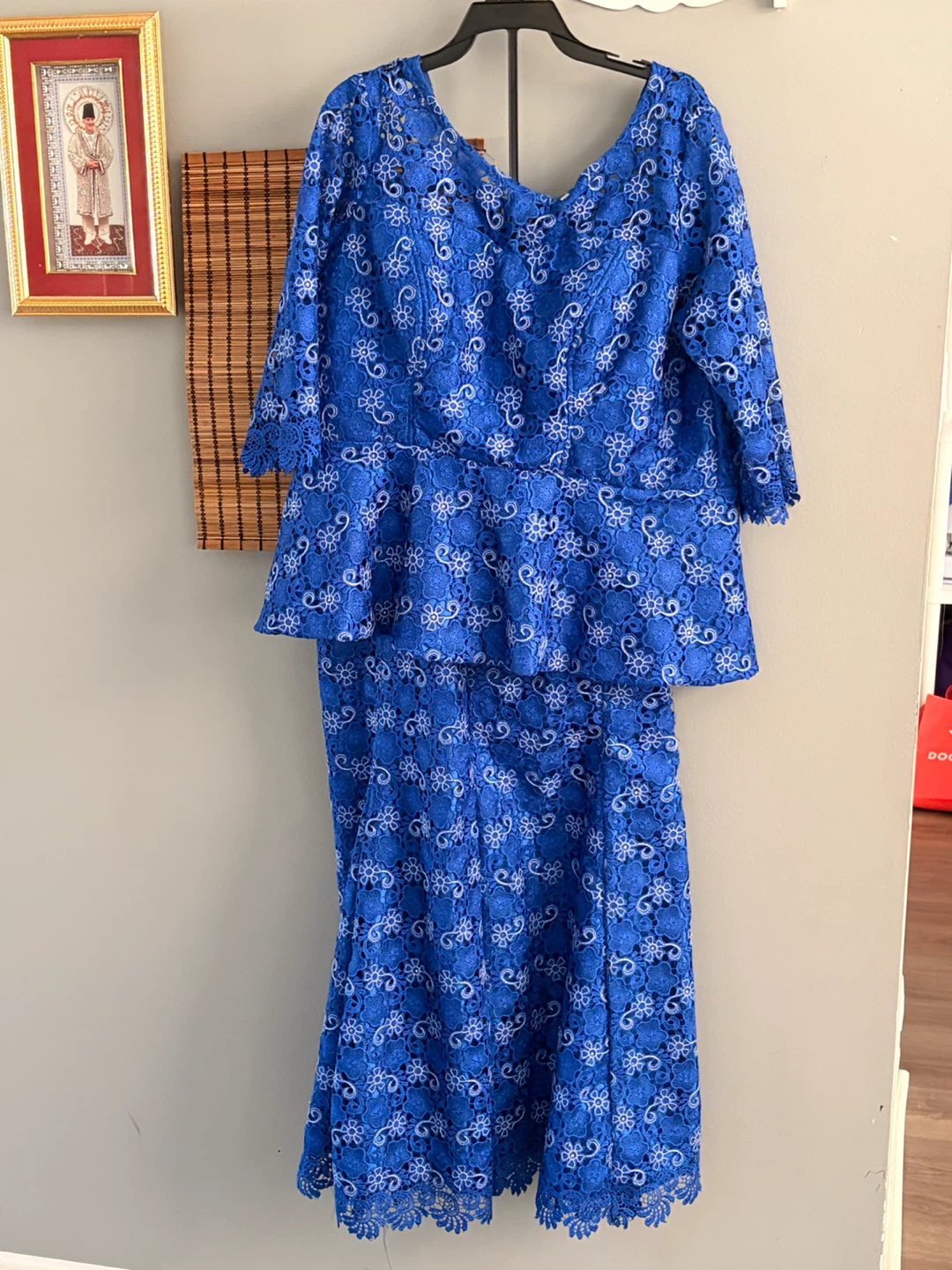 Blue Lace Two-Piece Dress Set Plus Size 20-22W - photo 2