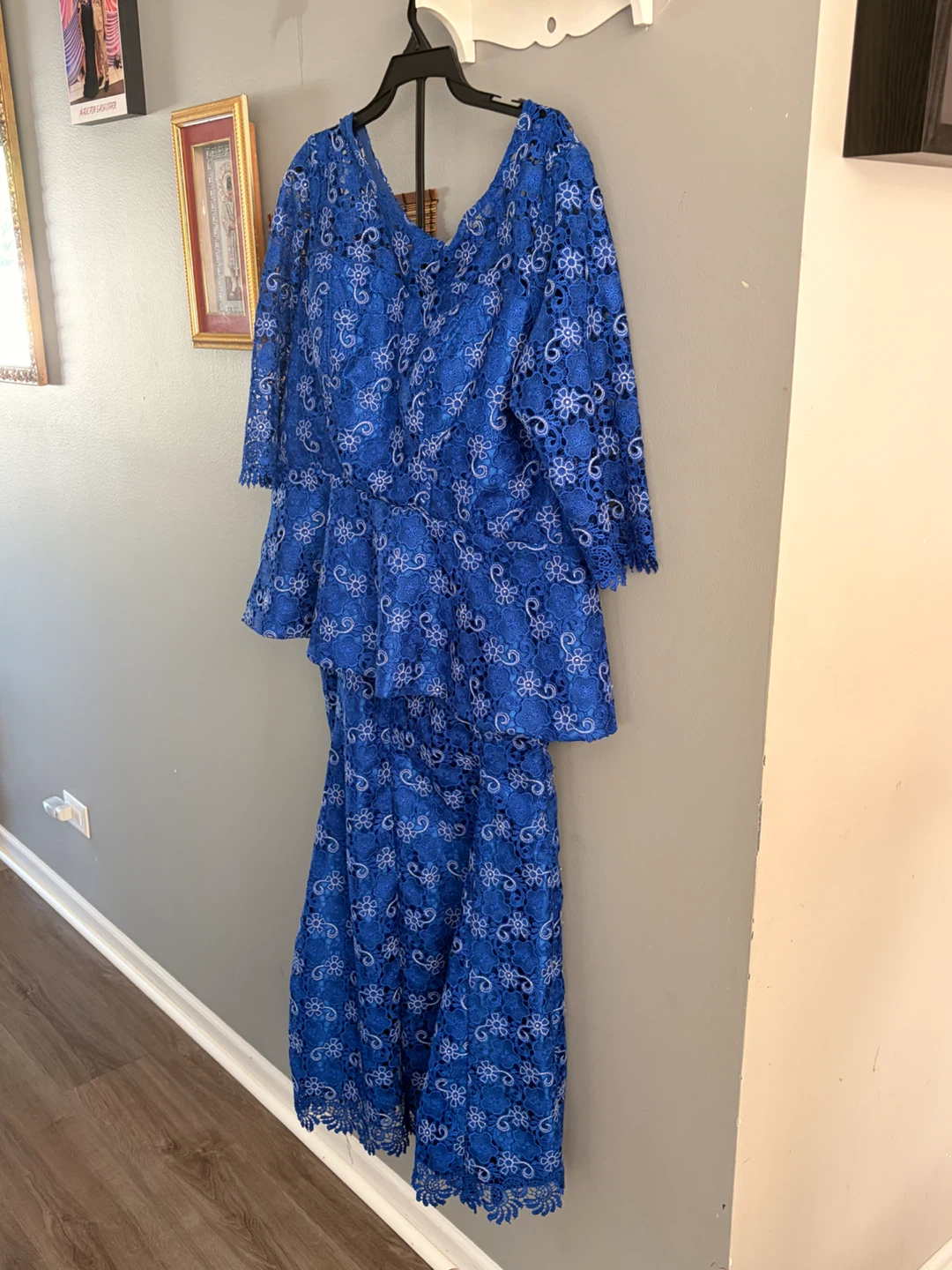 Blue Lace Two-Piece Dress Set Plus Size 20-22W - photo 3