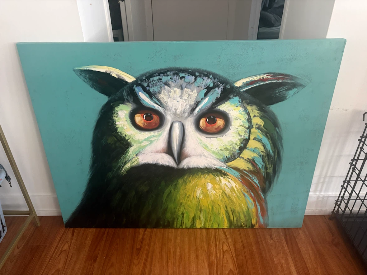 Abstract Owl Painting Canvas Art