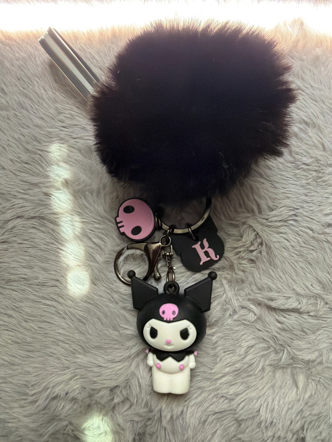Kuromi Pom Pom Keychain
