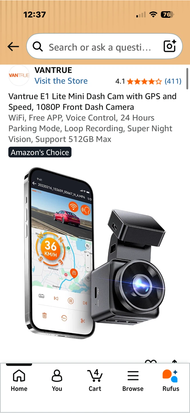Vantrue E1 Lite Mini Dash Cam with GPS - photo 2