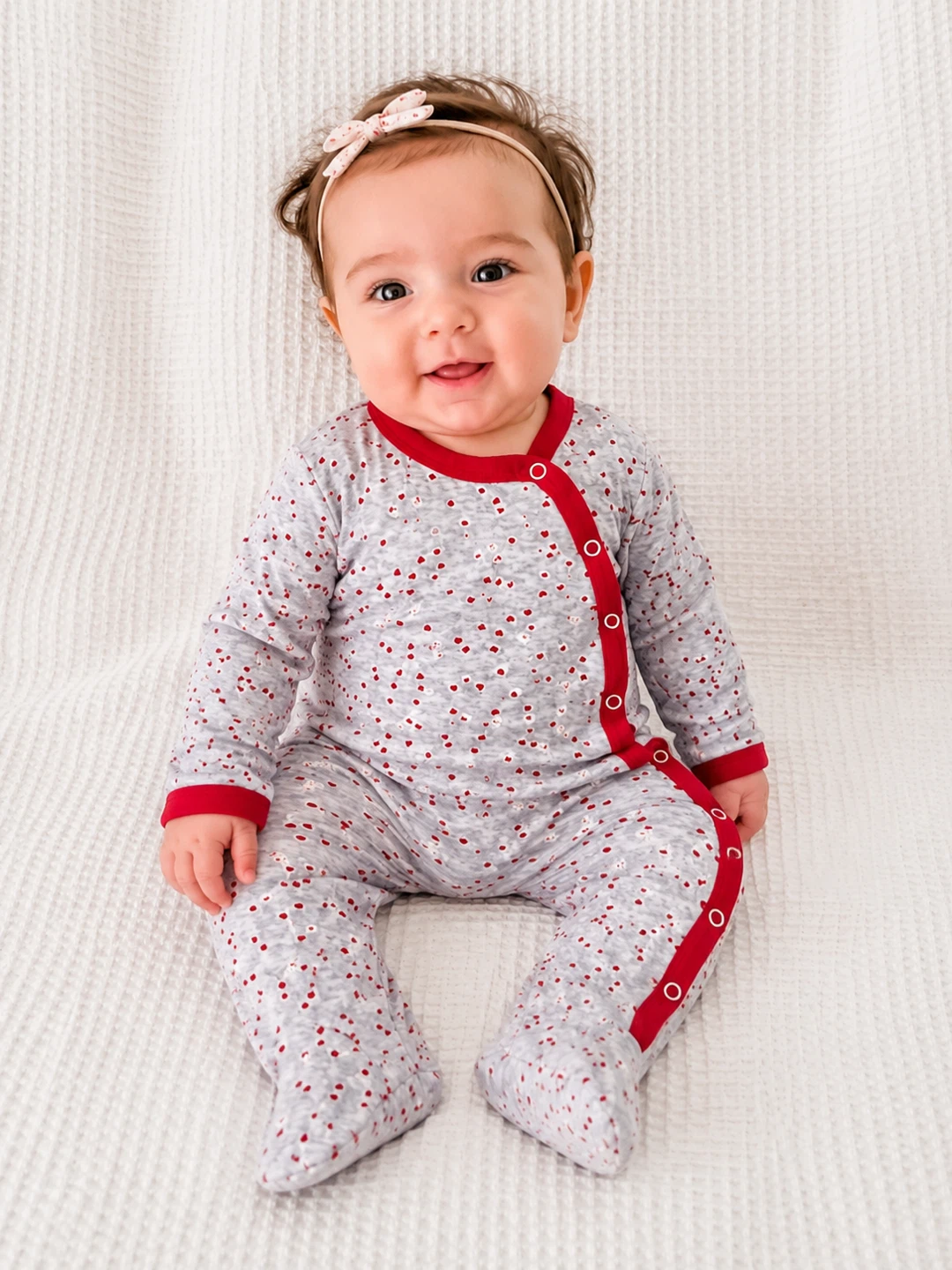 Baby Girl Cotton Footed Sleeper – Size 74cm