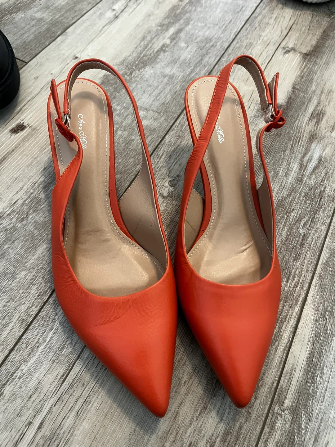 Ana Mello Slingback Heels - Orange - Size 7 Women's