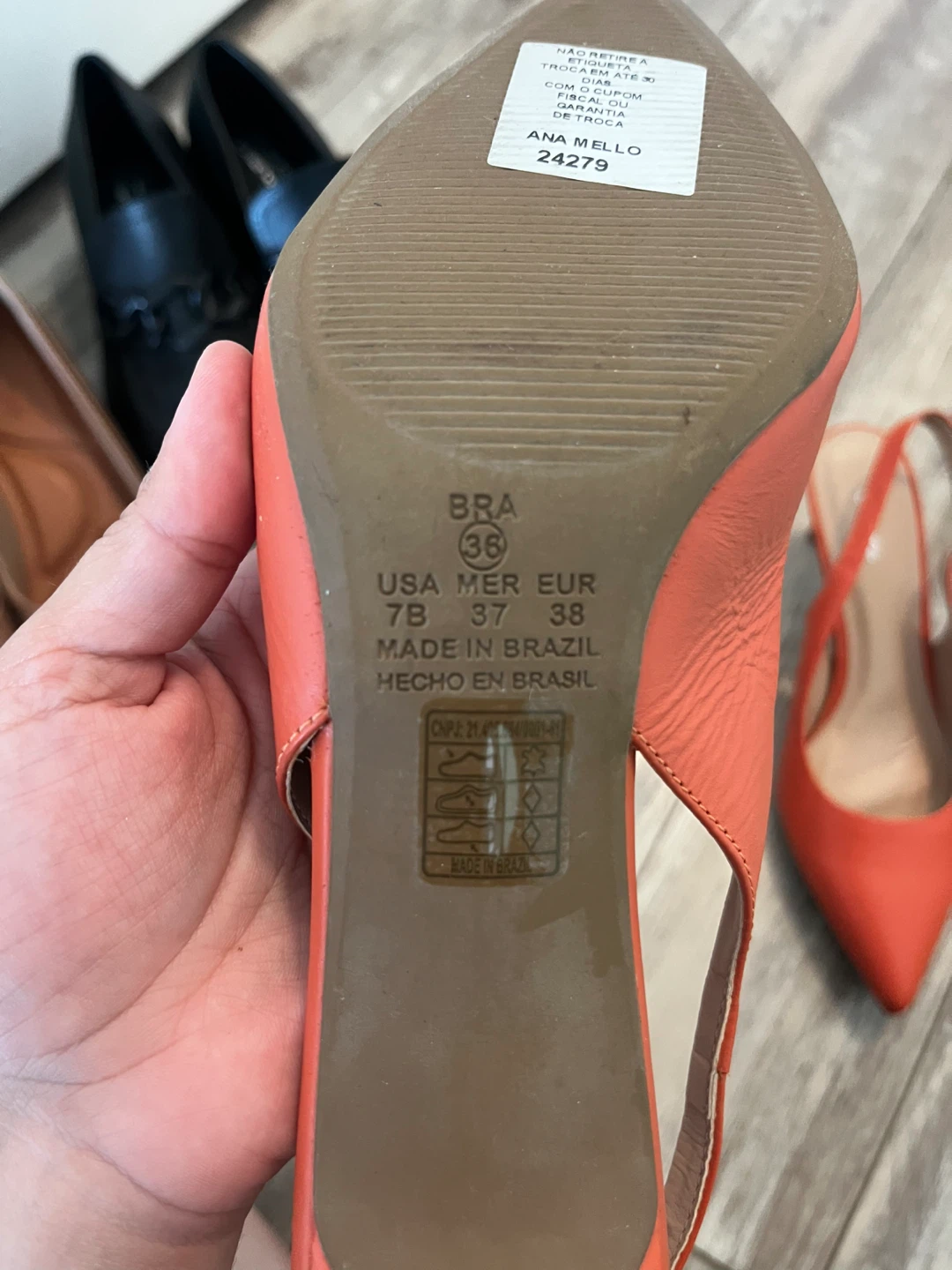 Ana Mello Slingback Heels - Orange - Size 7 Women's - photo 2