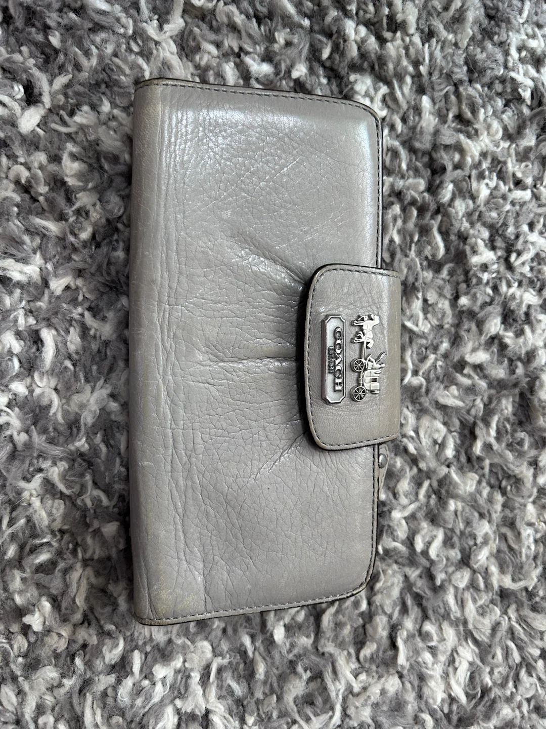 Coach leather wallet used