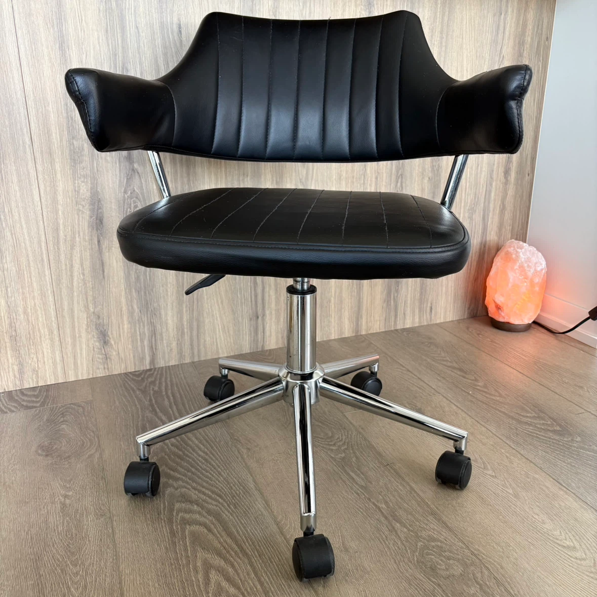Black Faux Leather Office Chair
