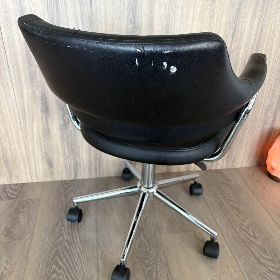 Black Faux Leather Office Chair - photo 3