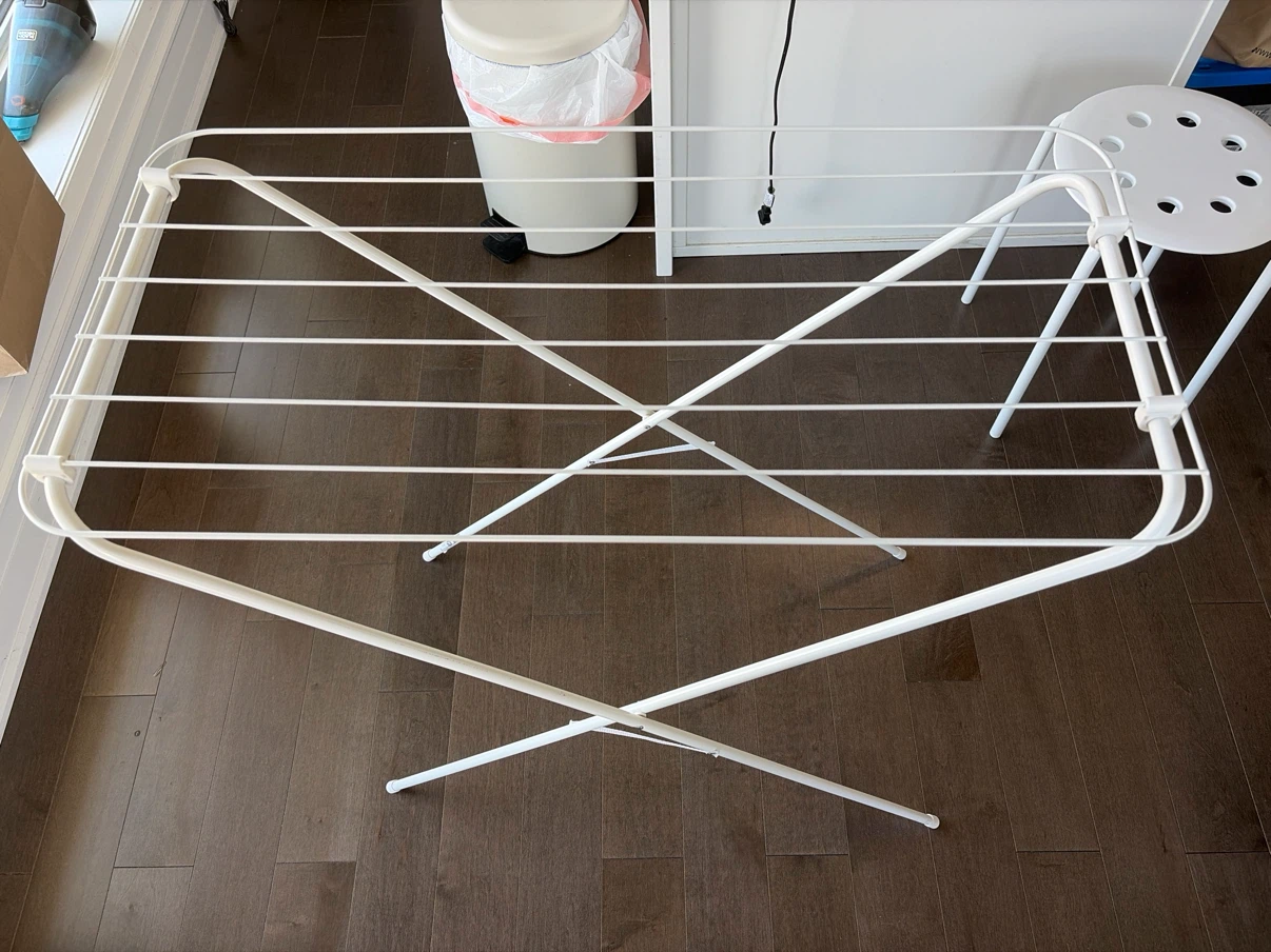 White Metal Folding Drying Rack