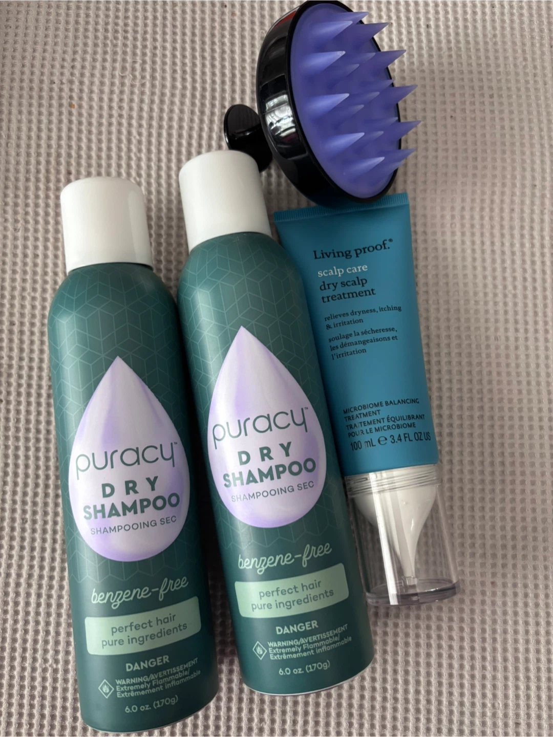 Puracy Dry Shampoo & Living Proof Scalp Treatment