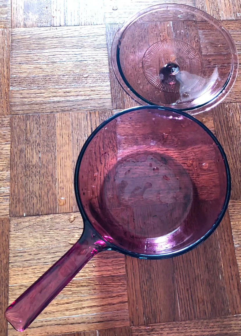 Vintage Amethyst Glass Saucepan with Lid - photo 3