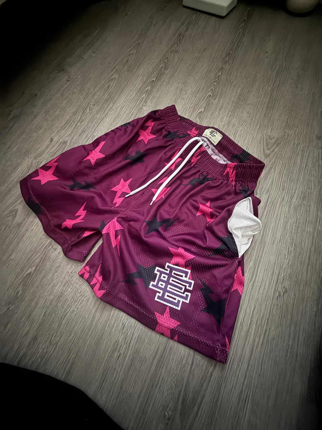 Eric Emanuel EE Stars Shorts Burgundy