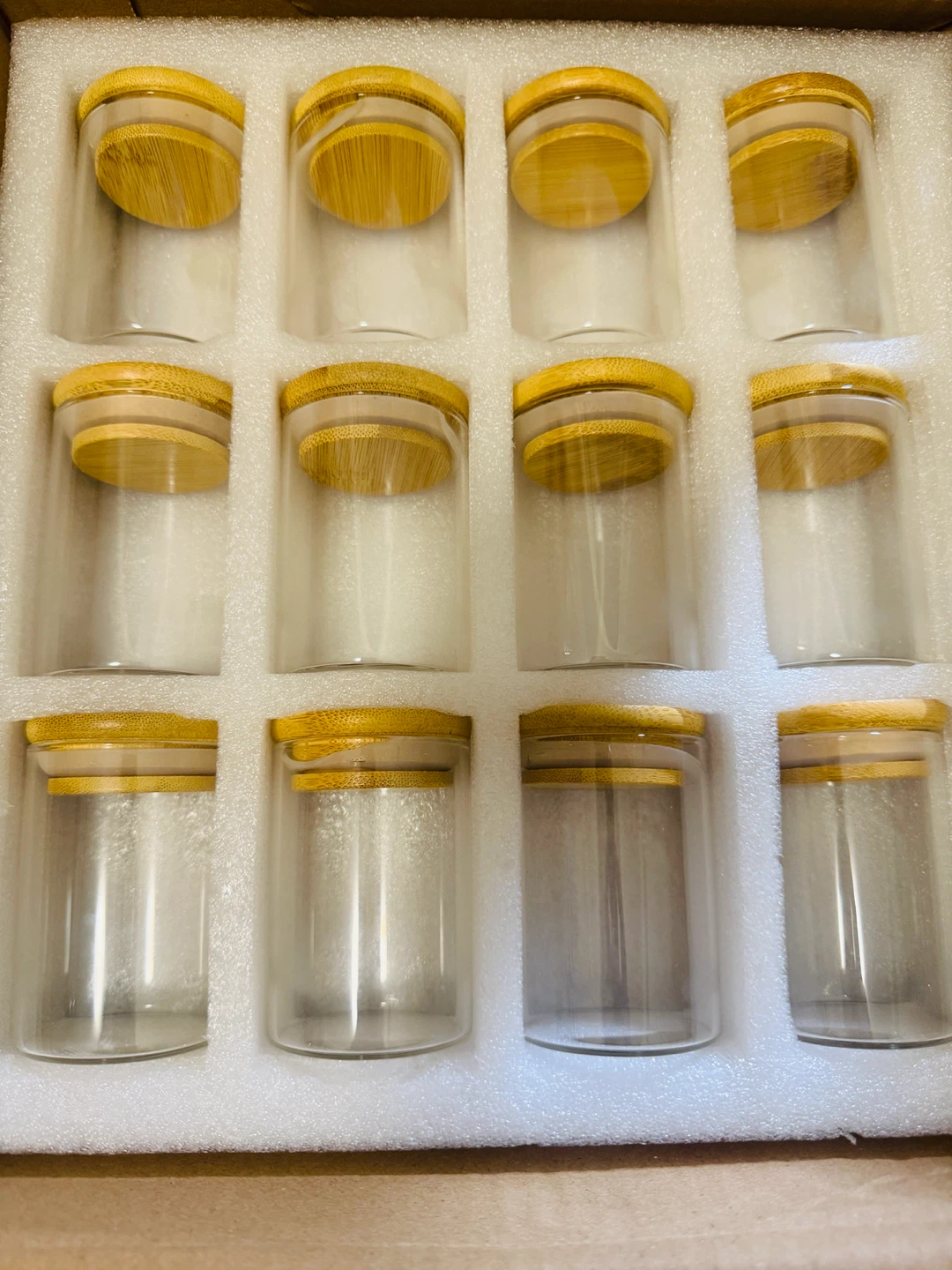 2 Set of 12 Glass Jars with Bamboo Lids