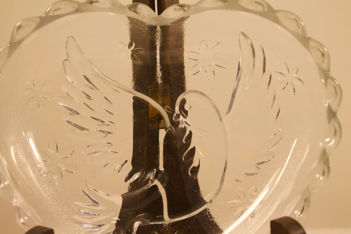Vintage Heart Shaped Dish with Doves and Leaves - photo 3