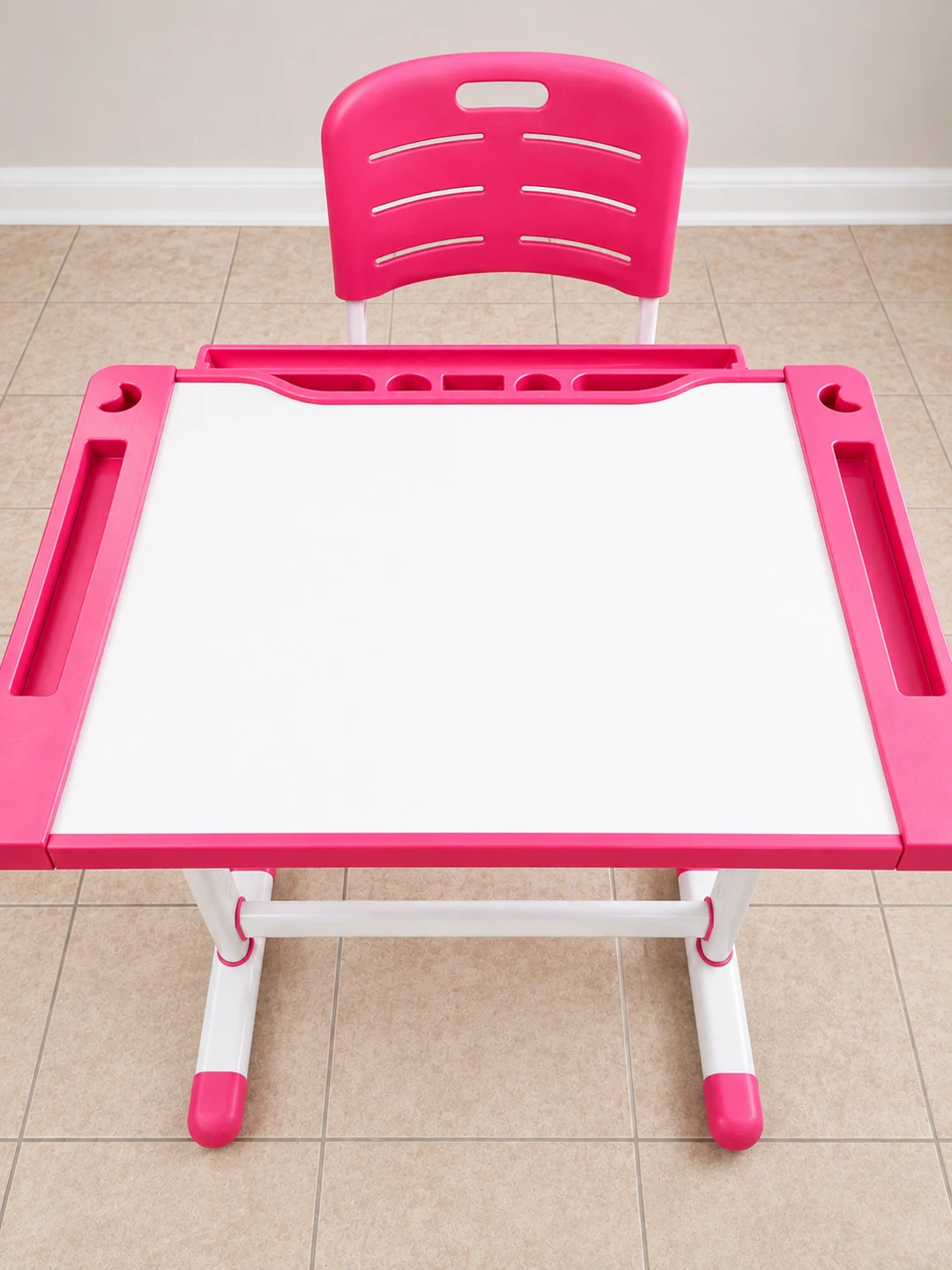 Kids Pink Adjustable Desk and Chair Set
