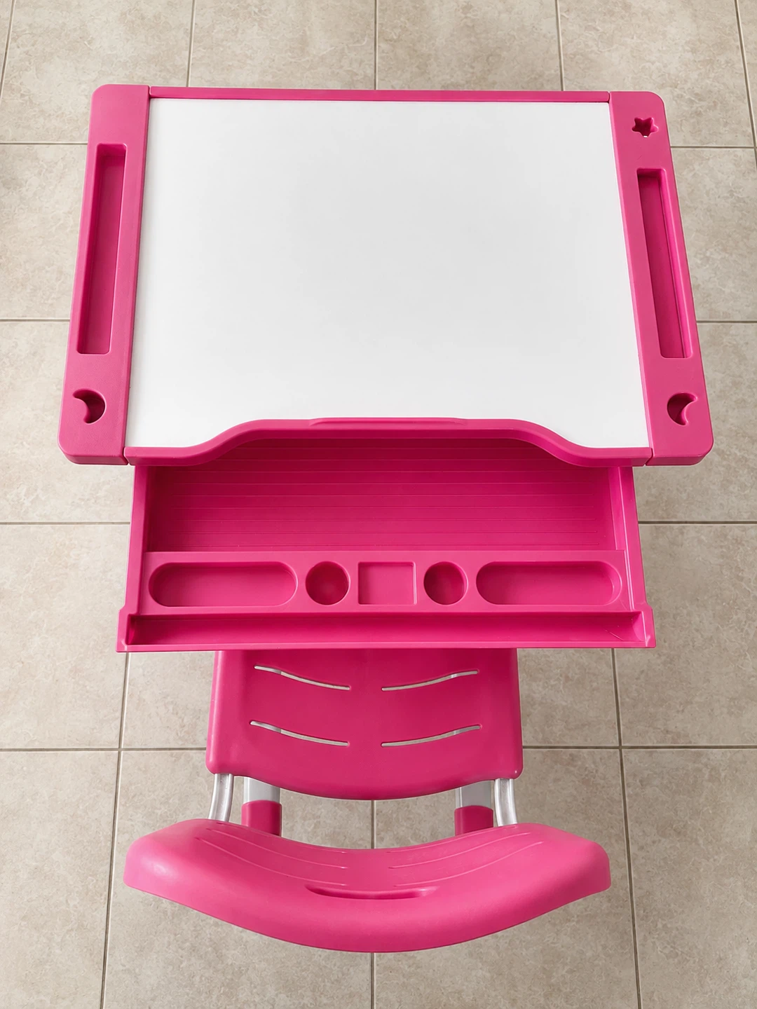 Kids Pink Adjustable Desk and Chair Set - photo 3