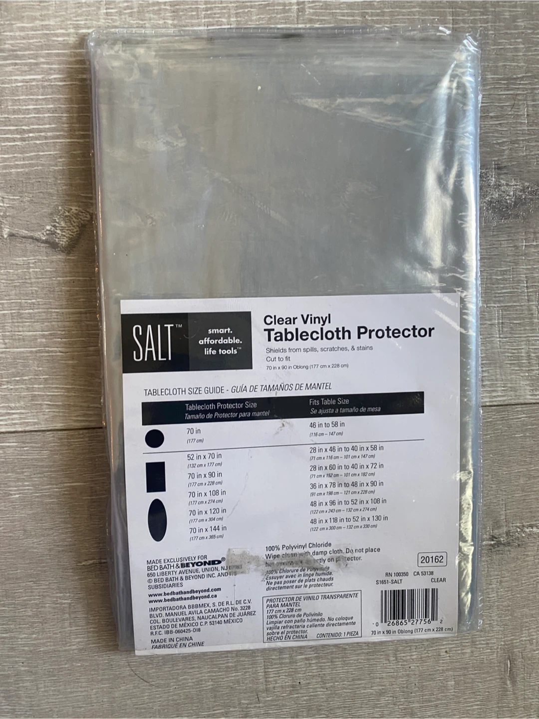 Salt Clear Vinyl Tablecloth Protector 70 in x 90 in - photo 3