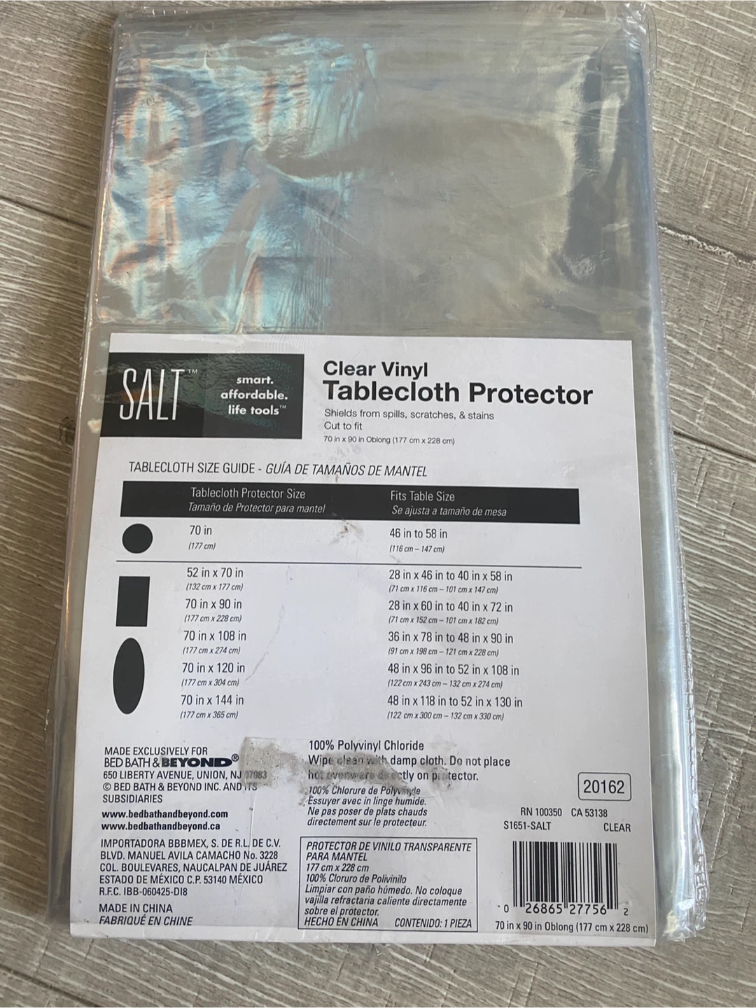 Salt Clear Vinyl Tablecloth Protector 70 in x 90 in - photo 4