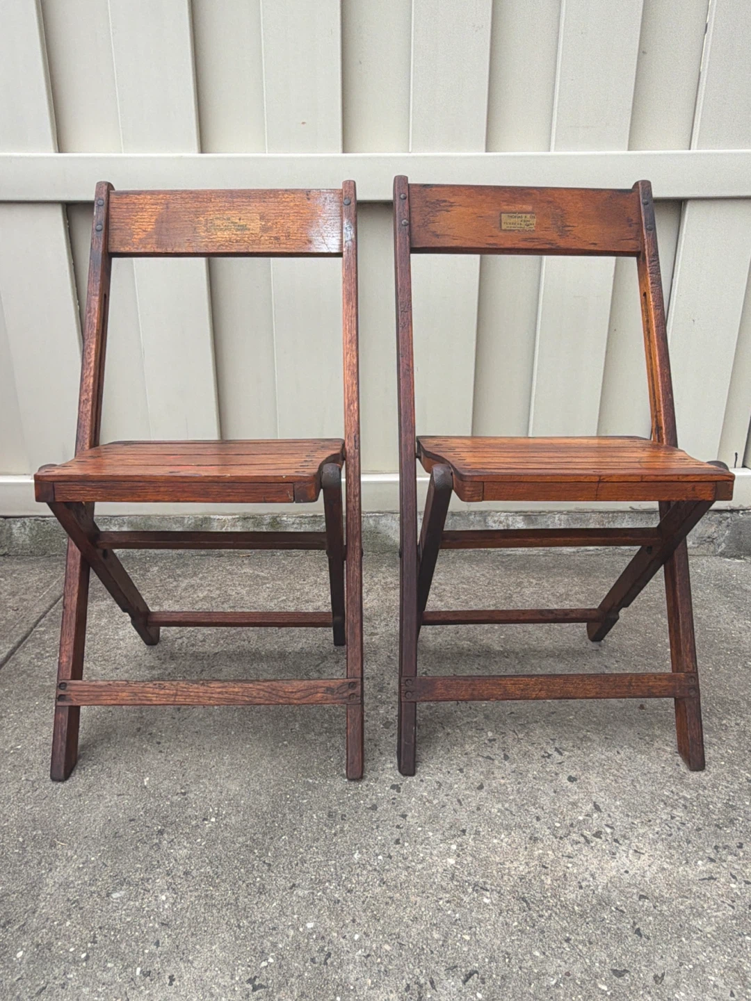 Fowler Chair & Co (Fowlerville Mich) Folding Oak Chair - photo 2
