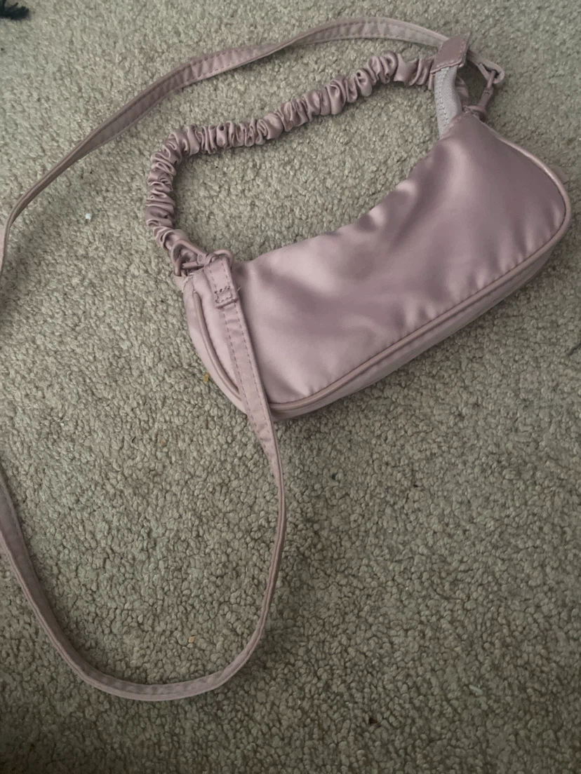 Pink Satin Shoulder Bag