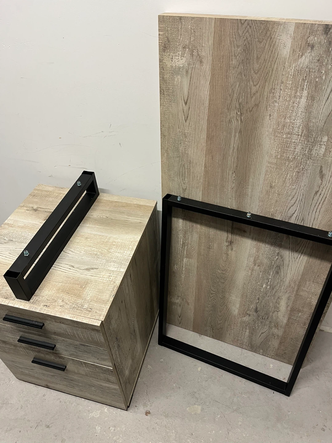 Modern Industrial Office Desk - Grey Oak - photo 3
