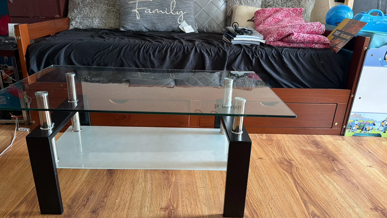 Glass Top Coffee Table with Metal Frame - photo 3