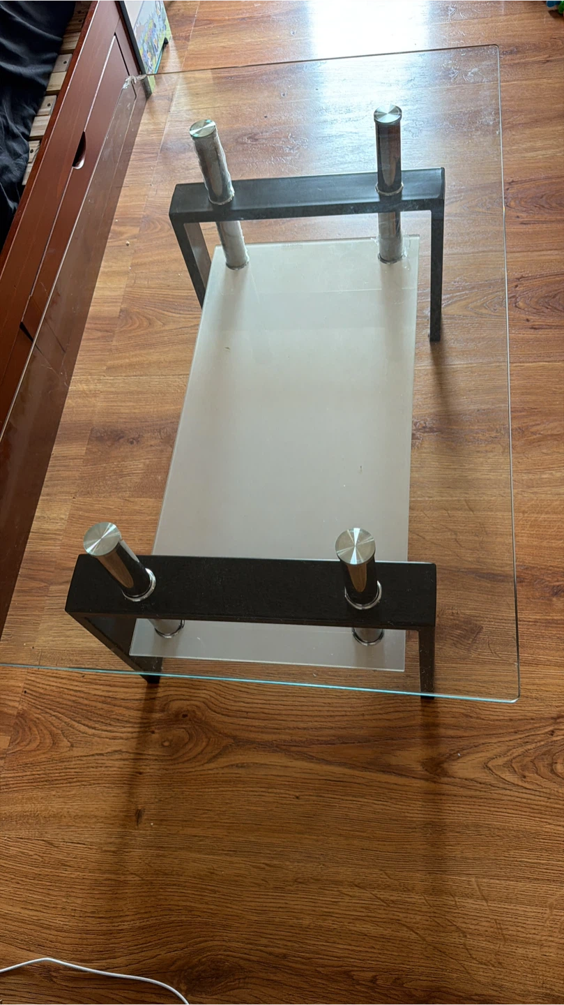 Glass Top Coffee Table with Metal Frame - photo 4